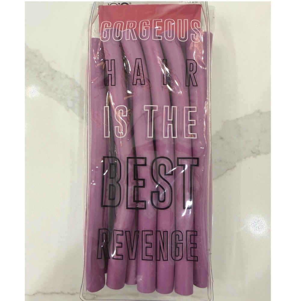 Beauty Concepts 12 Count Flexible Hair Rods Purple Heatless Foam Rollers New